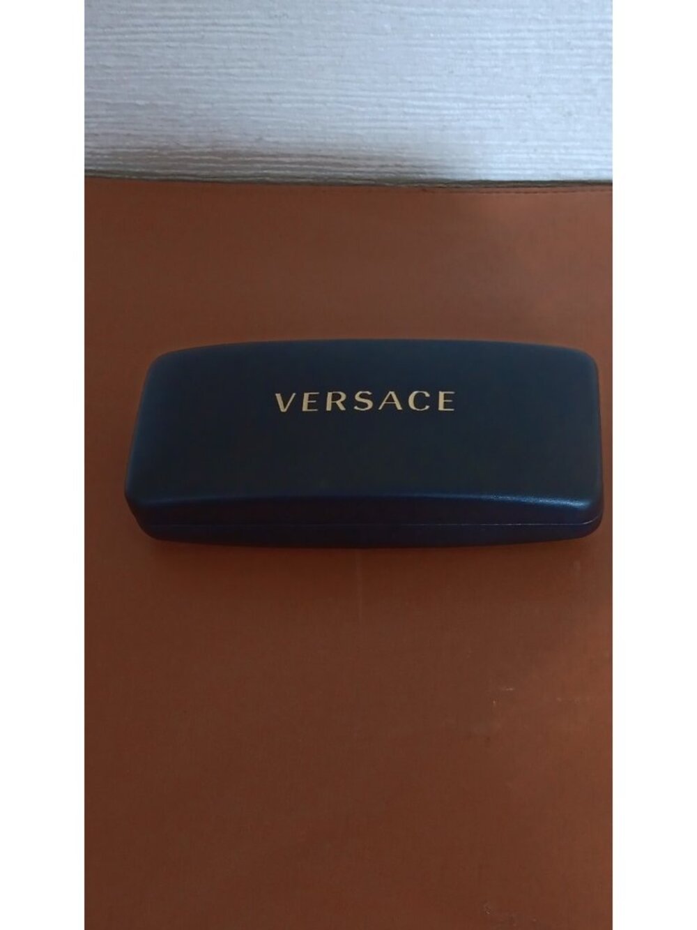Versace Black Flip Top Hard Eyeglass Case Faux Leather for Glasses Sunglasses